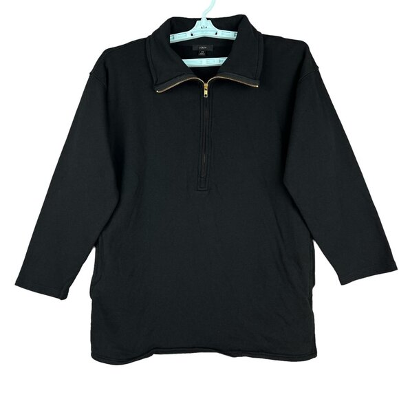 J.CREW Men's Pullover Half Zip Black Sweatshirt Size XS Collared Stretch NWOT - Picture 1 of 8